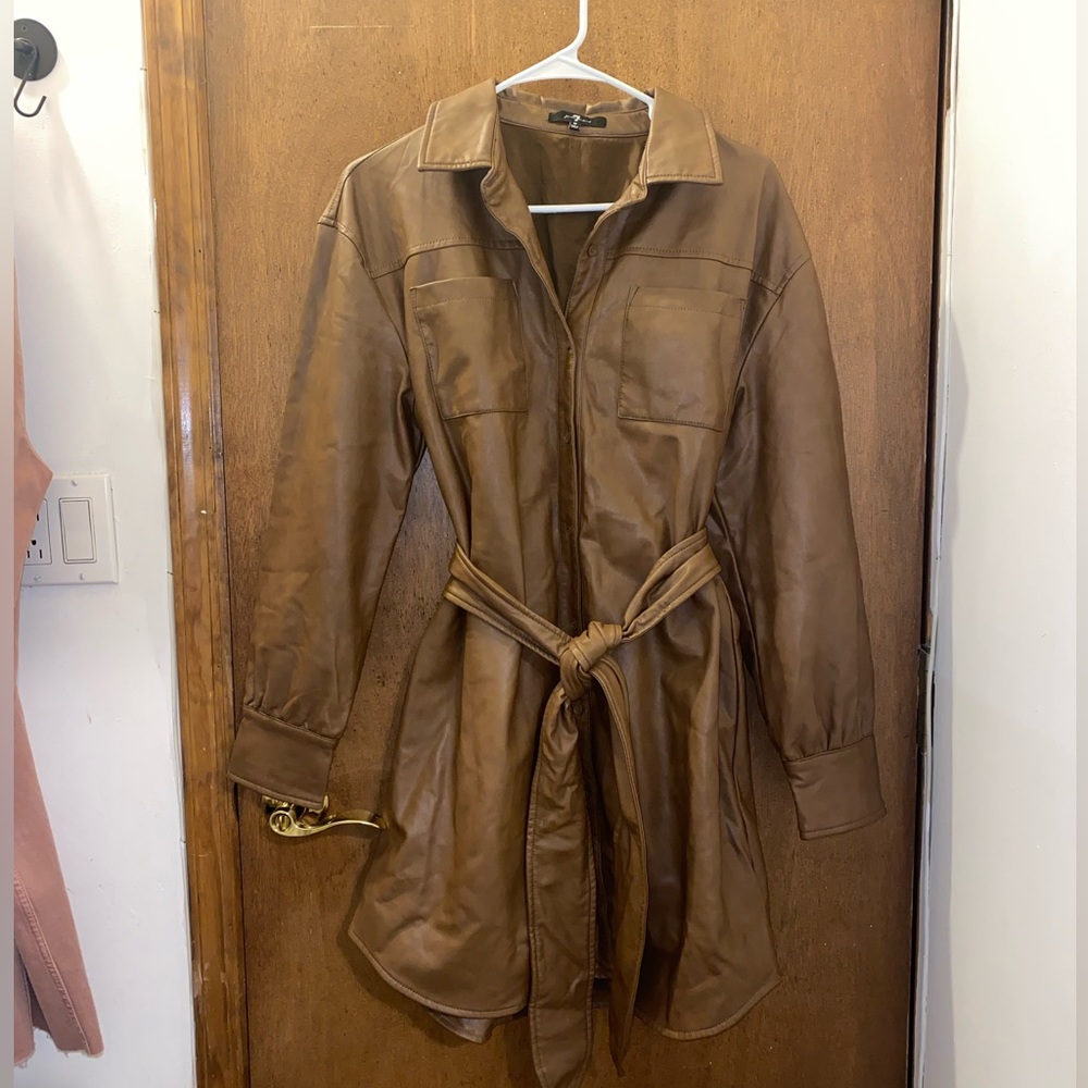 7 For All Mankind Faux Leather Mini Dress